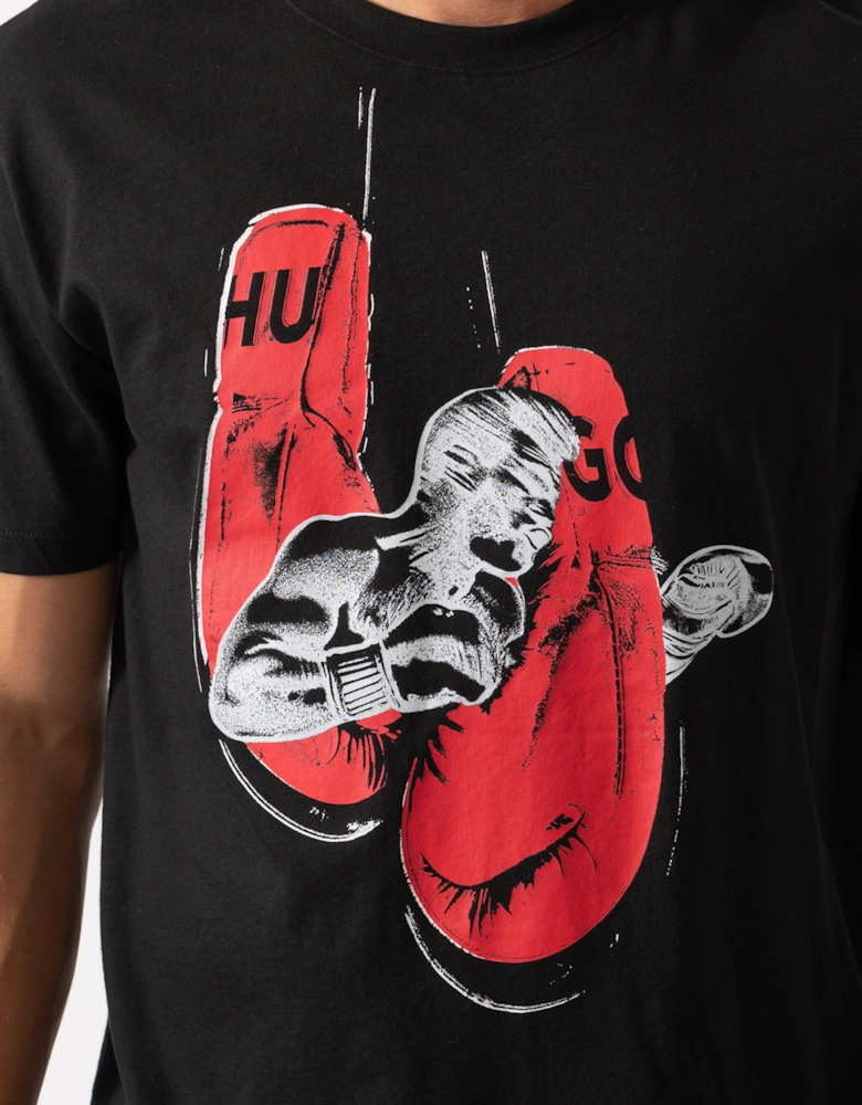 HUGO Diboxer Mens Graphic Print T-Shirt - Black 001