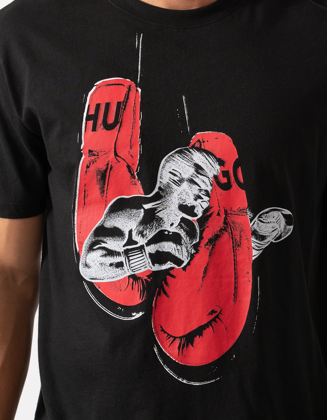 HUGO Diboxer Mens Graphic Print T-Shirt - Black 001