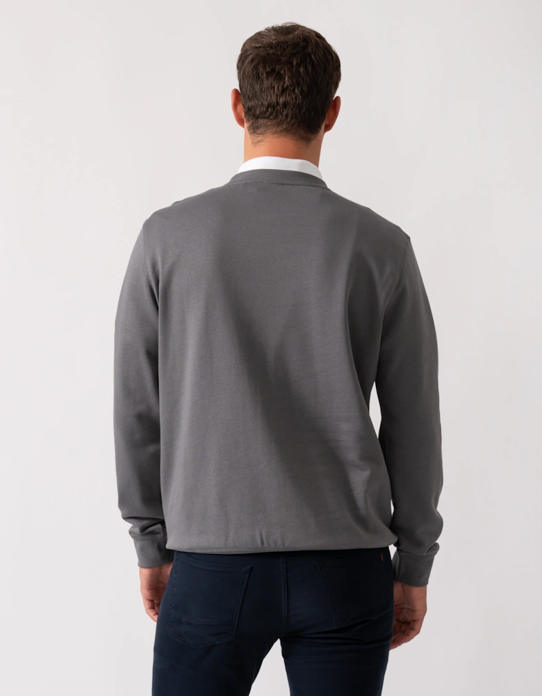 BOSS Orange Westart Mens Crew Neck Sweatshirt With Logo Patch - Open Grey 062