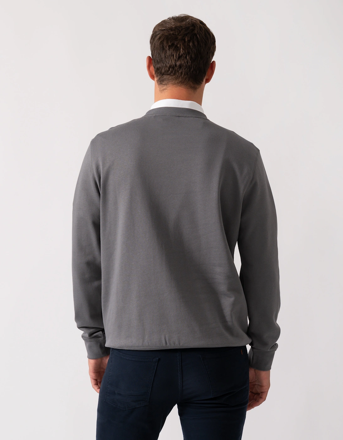 BOSS Orange Westart Mens Crew Neck Sweatshirt With Logo Patch - Open Grey 062