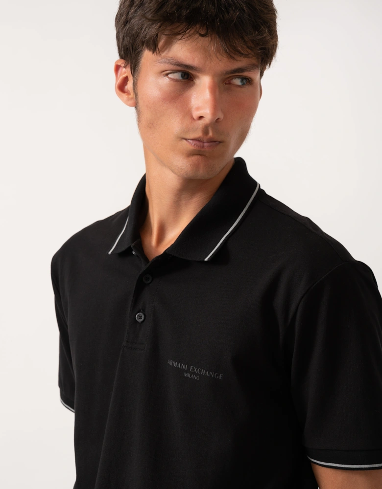 Mens Regular Fit Mercerised Cotton Polo Shirt - Black UC001