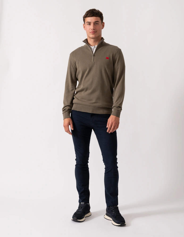 HUGO San Quintus-C Mens 1/4 Zip Pullover - Medium Grey 032