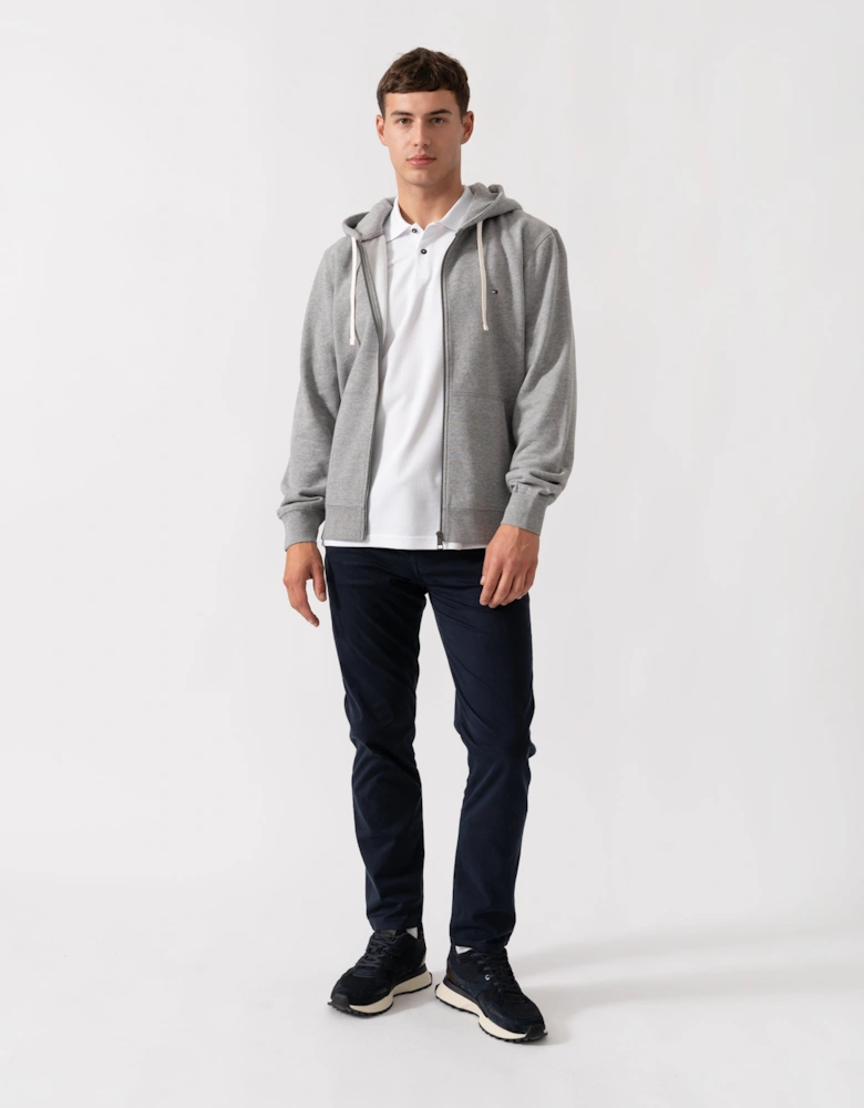 Essential Fleece Mens Zip Hoodie - Medium Grey Heather