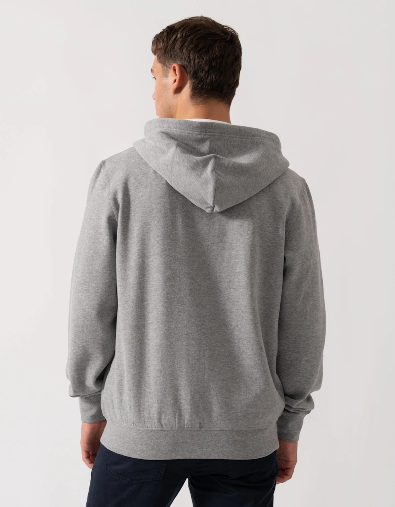Essential Fleece Mens Zip Hoodie - Medium Grey Heather