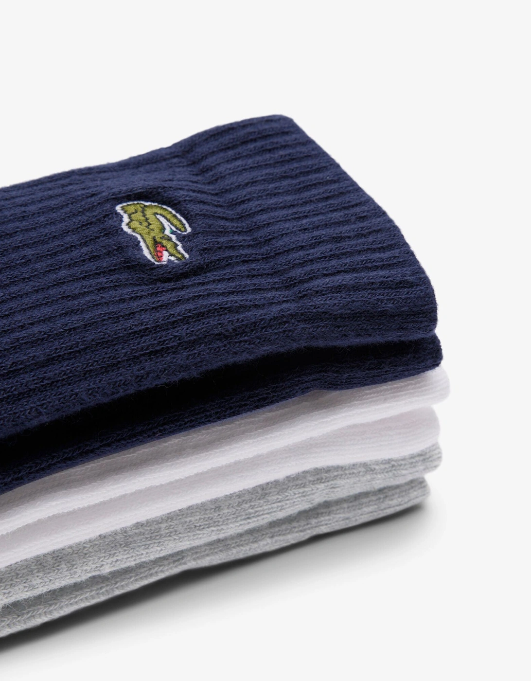 3 Pack Sport Mens High Cut Socks - Silver Chine/White-Navy Blue TYA