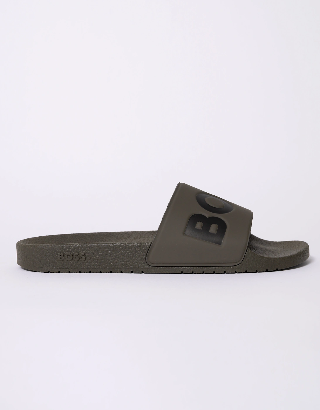 BOSS Orange Aryeh Mens Italian-Made Slides With Large Logo Detail - Medium Brown 210
