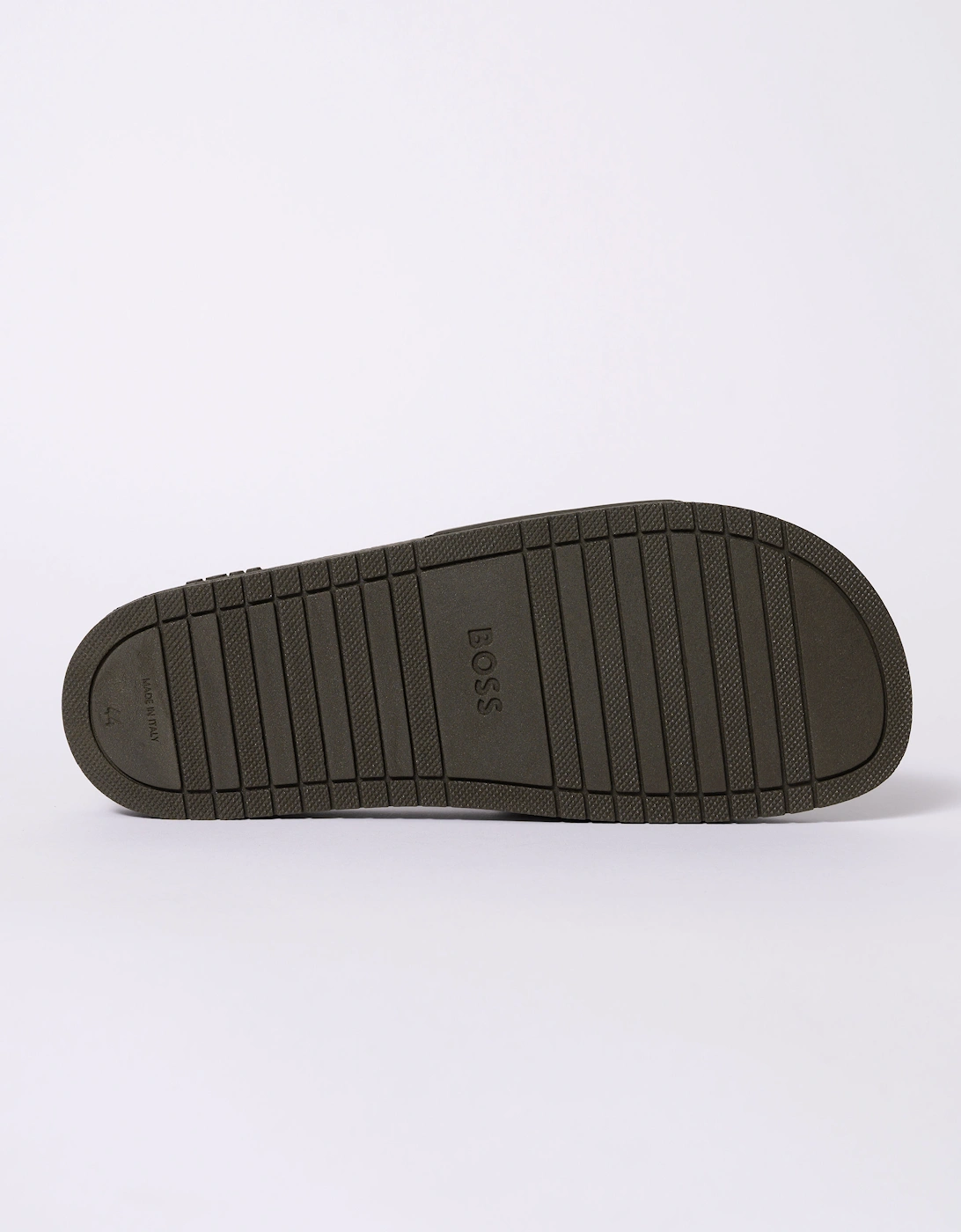 BOSS Orange Aryeh Mens Italian-Made Slides With Large Logo Detail - Medium Brown 210