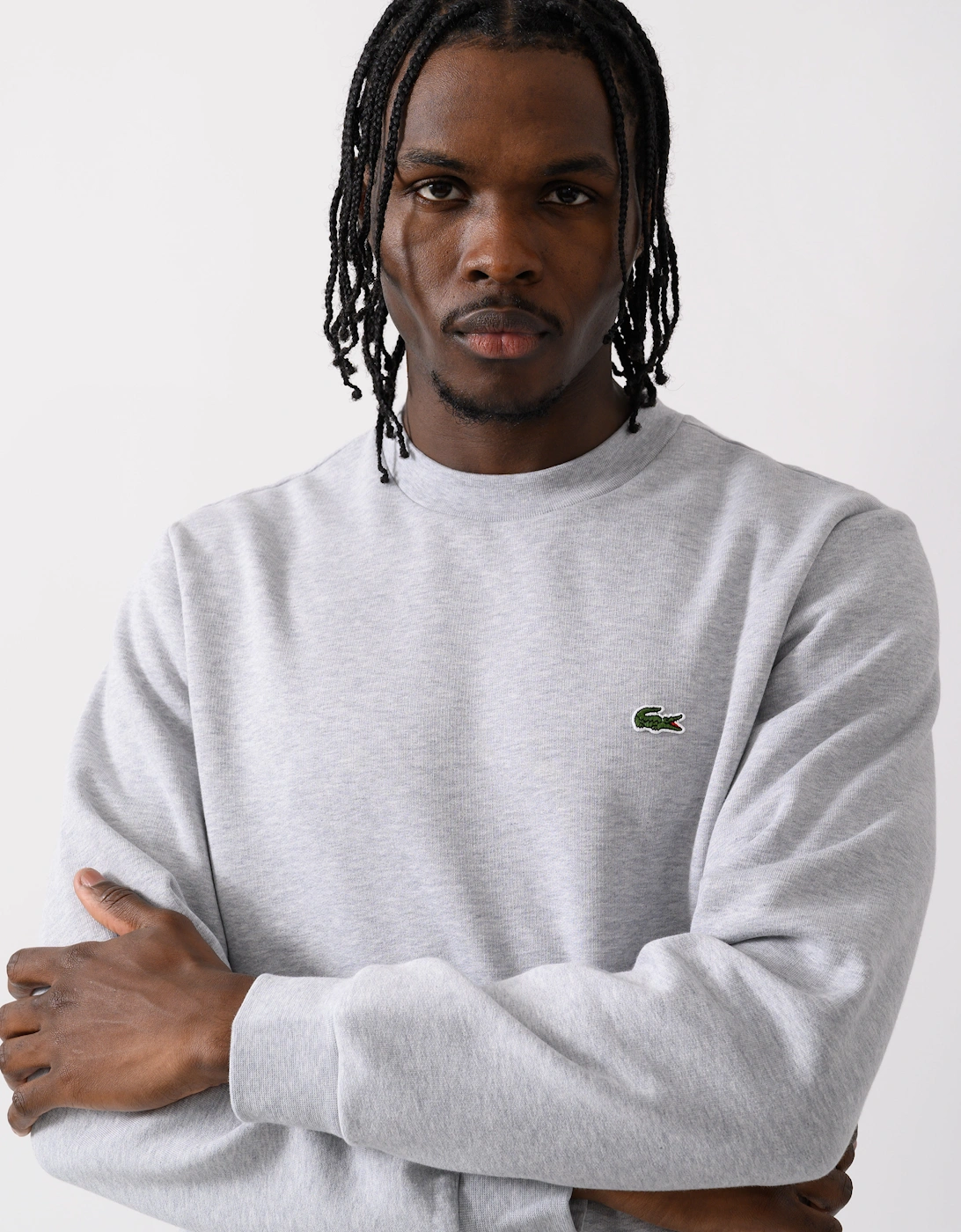 Mens Crew Neck Fleece Sweatshirt - Silver Chine CCA
