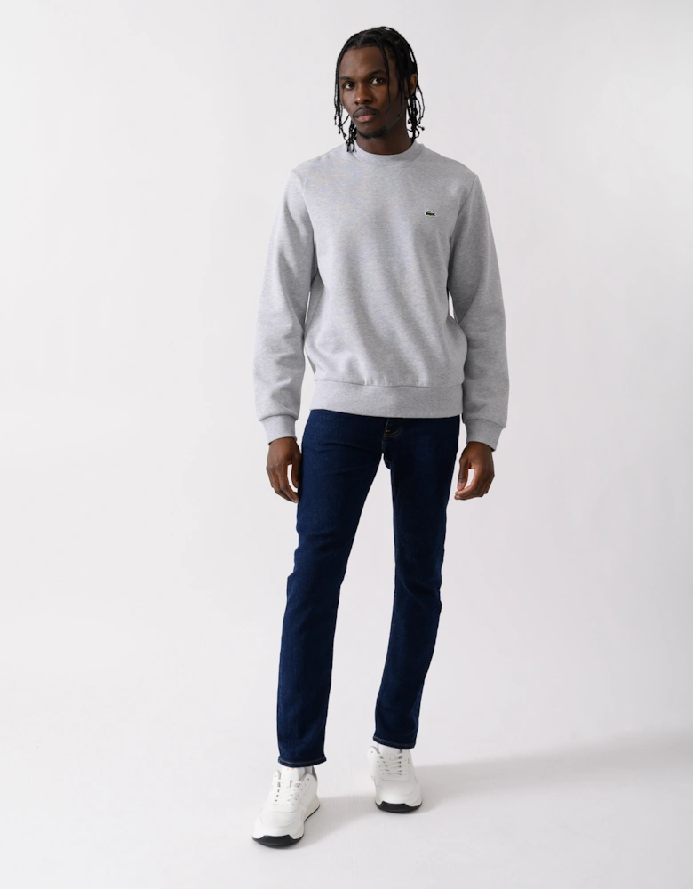 Mens Crew Neck Fleece Sweatshirt - Silver Chine CCA