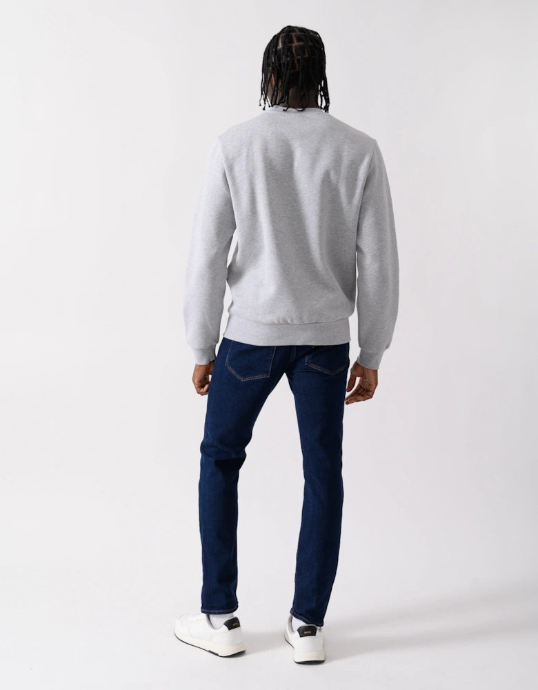 Mens Crew Neck Fleece Sweatshirt - Silver Chine CCA