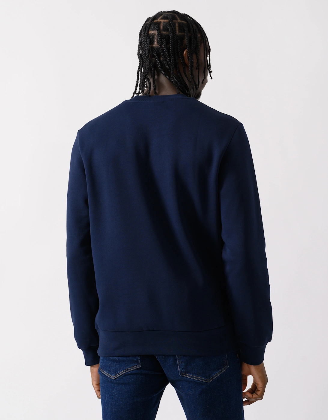 Mens Crew Neck Fleece Sweatshirt - Navy Blue 166