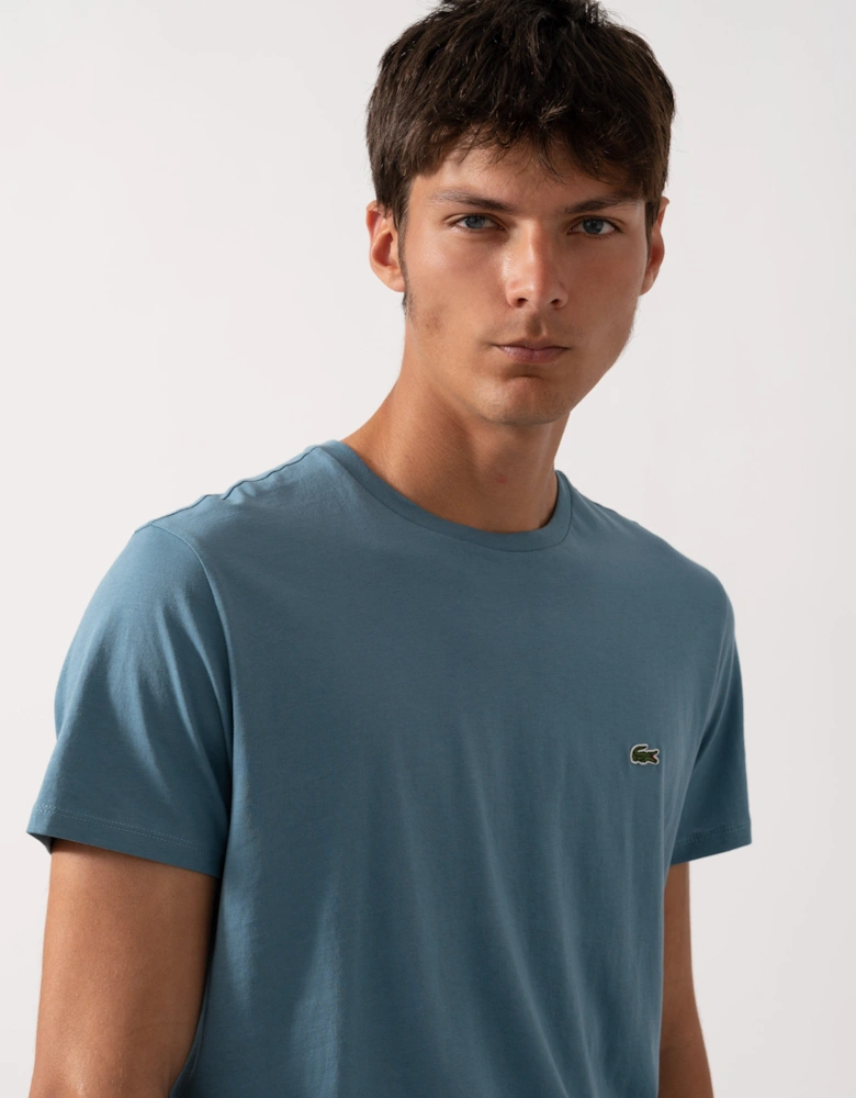 Mens Crew Neck Pima Cotton Jersey T-Shirt - Limestone HD9