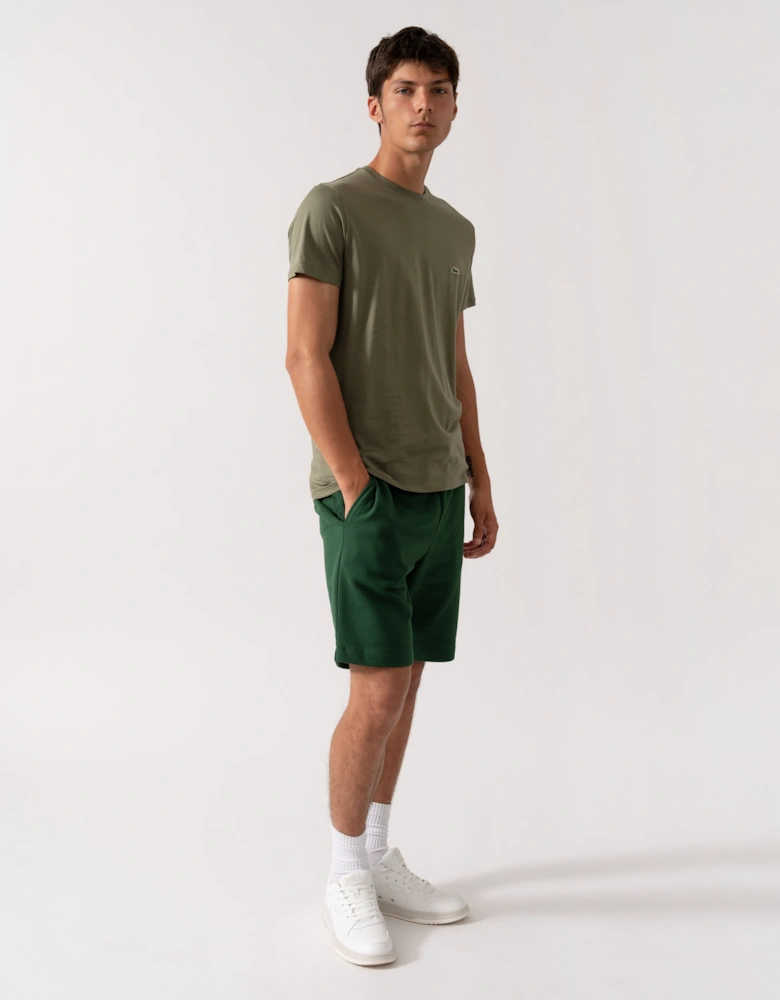 Mens Crew Neck Pima Cotton Jersey T-Shirt - Khaki BMY