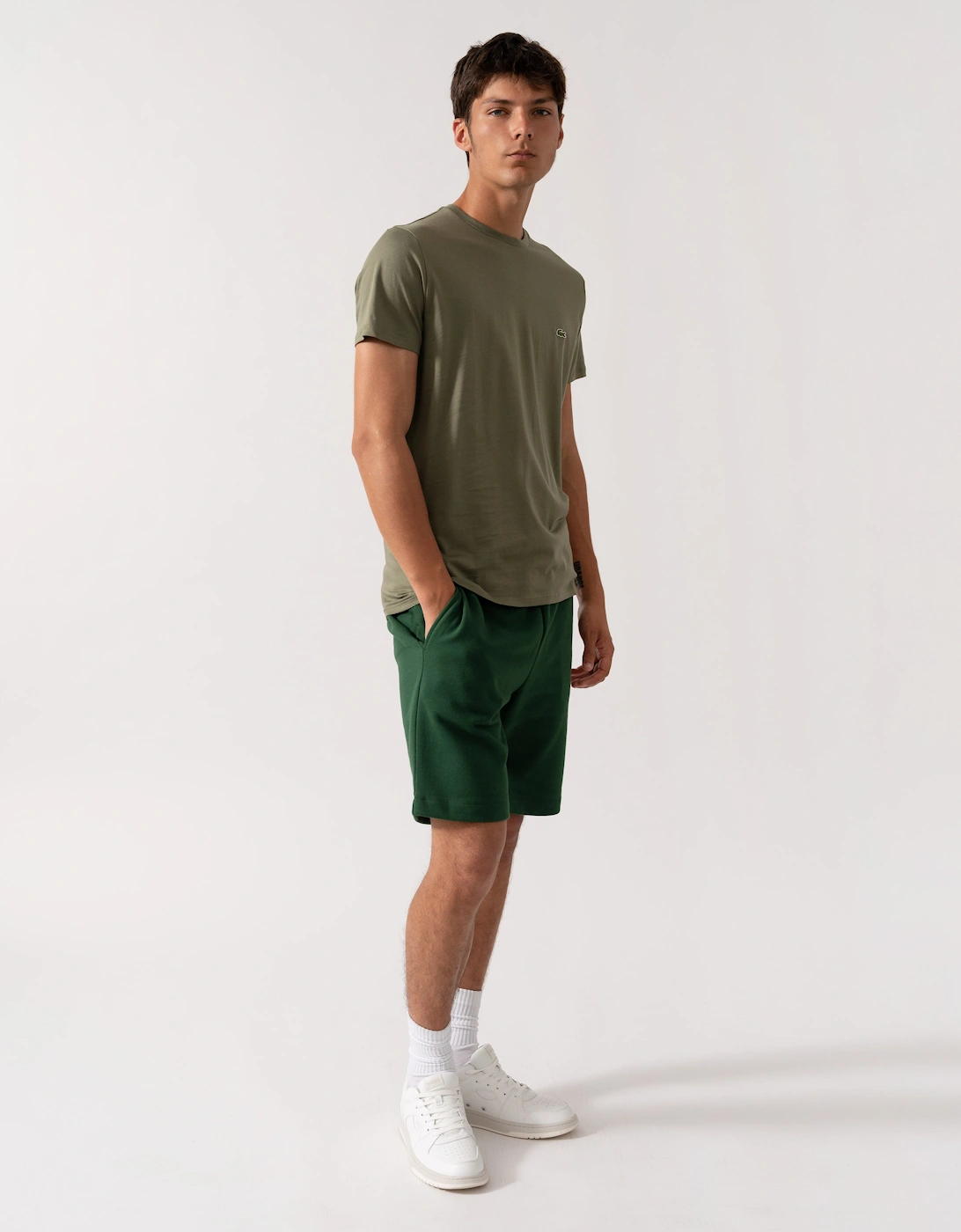 Mens Crew Neck Pima Cotton Jersey T-Shirt - Khaki BMY