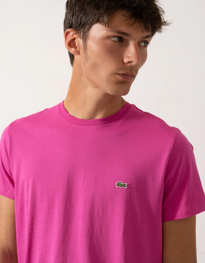 Mens Crew Neck Pima Cotton Jersey T-Shirt - Malva I1L