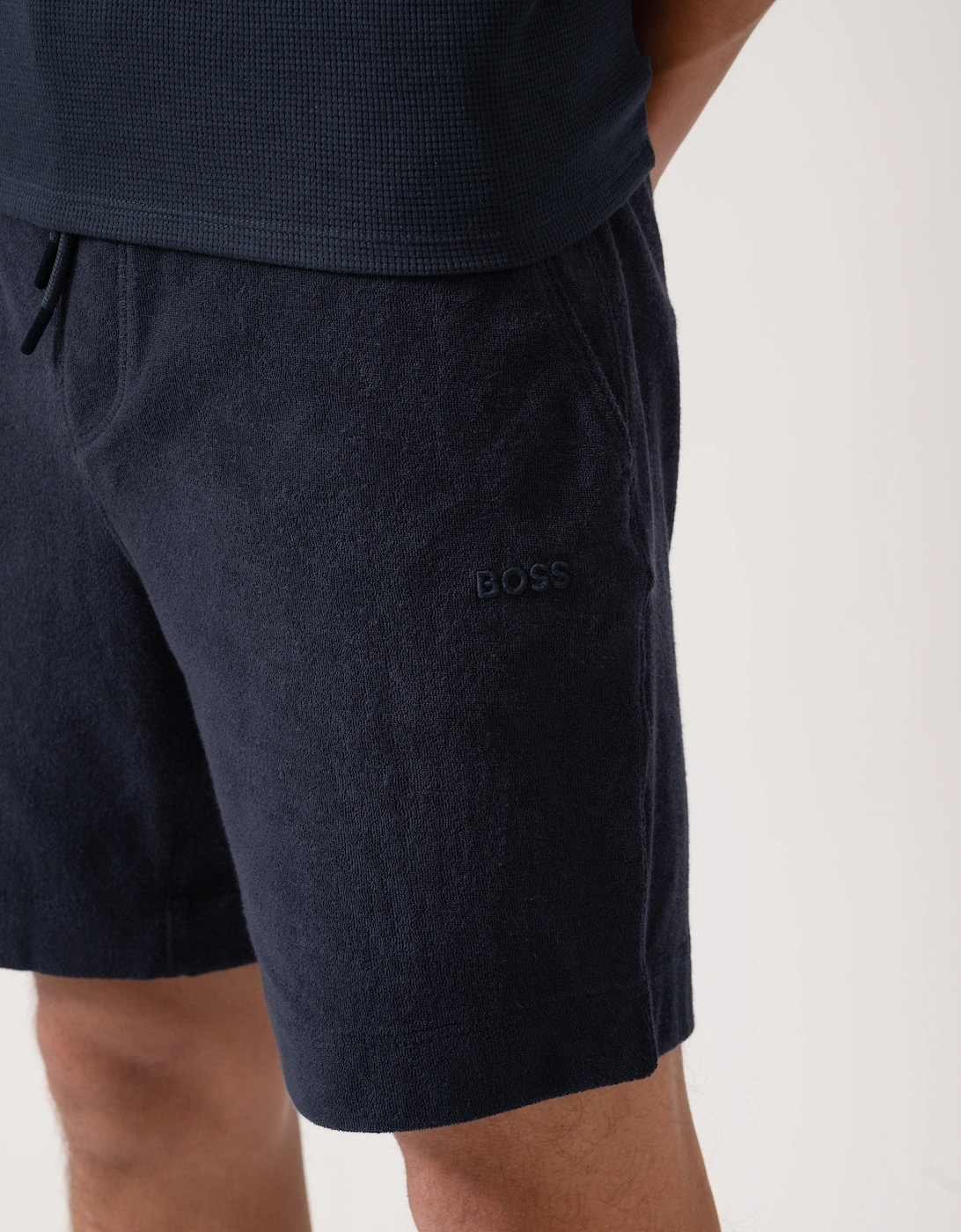BOSS Orange Doubletowel Mens Shorts - Dark Blue 404