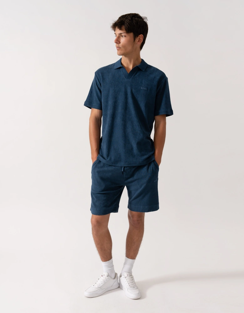 BOSS Orange Doubletowel Mens Shorts - Open Blue 466