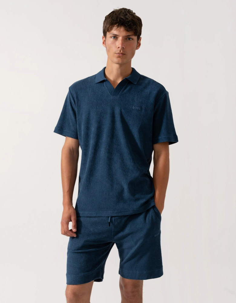 BOSS Orange Doubletowel Mens Shorts - Open Blue 466