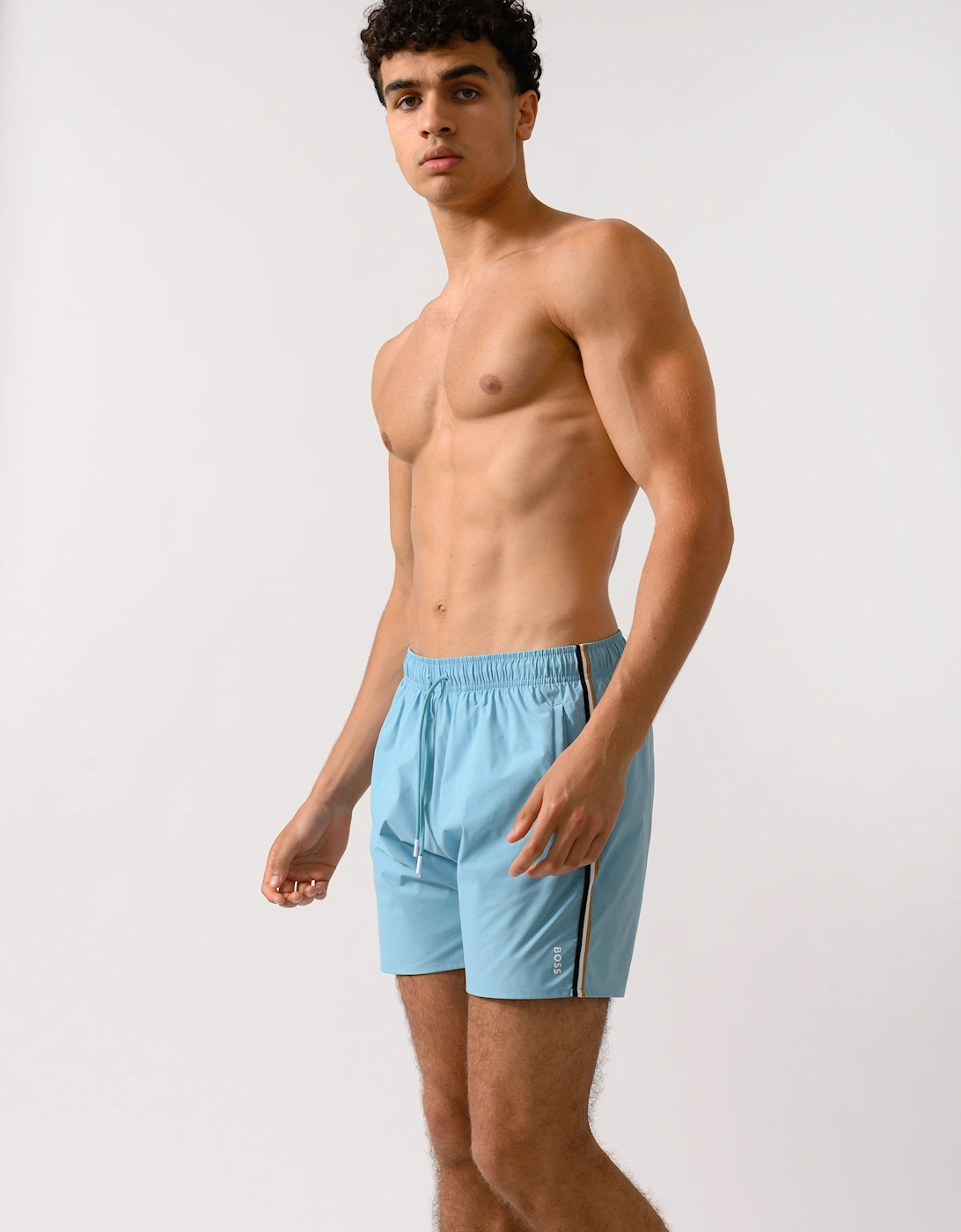 BOSS Orange Iconic Mens Swim Shorts - Light/Pastel Blue 455