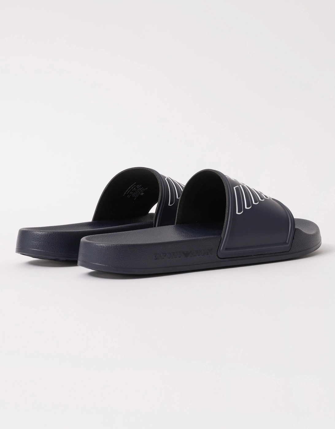 Mens Embossed Eagle Slides - Blue/White