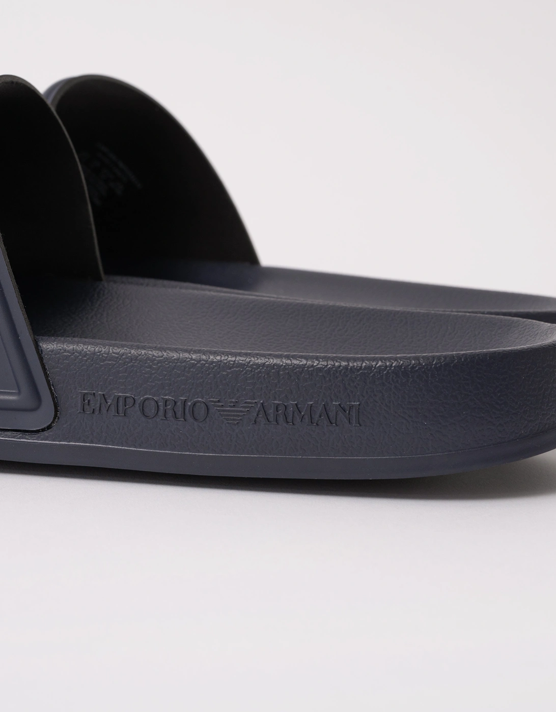 Mens Embossed Eagle Slides - Blue/White