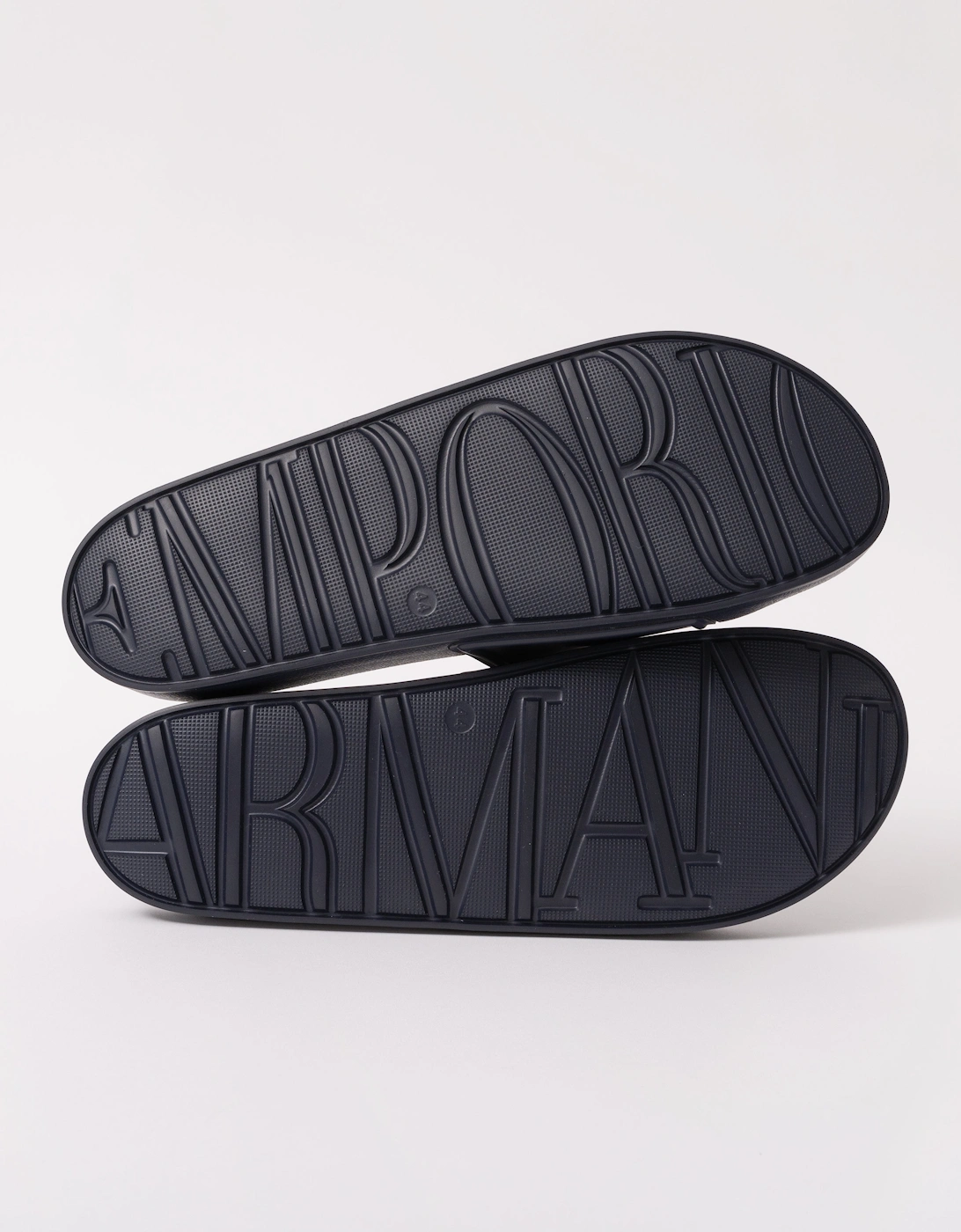 Mens Embossed Eagle Slides - Blue/White