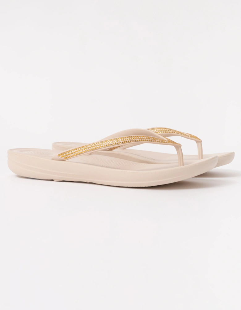 IQushion Sparkle Womens Flip-Flop - Stone Beige A20