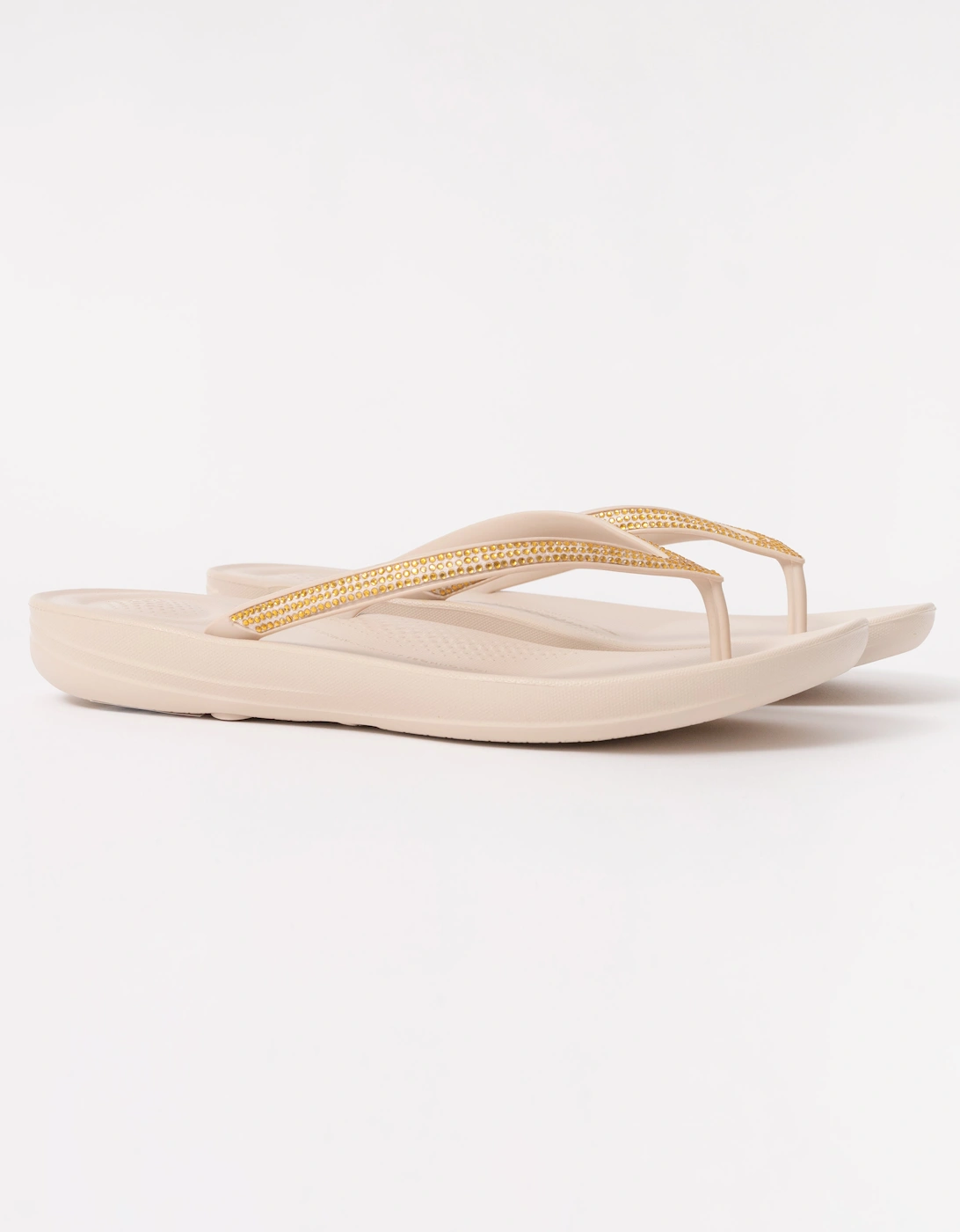 IQushion Sparkle Womens Flip-Flop - Stone Beige A20