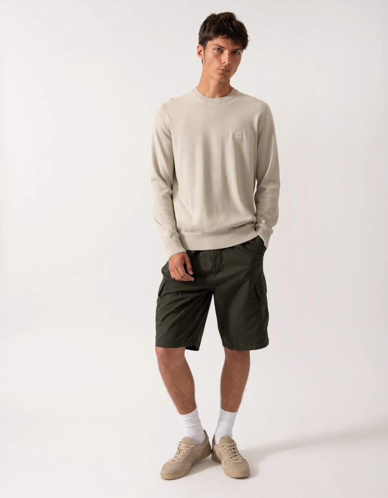 BOSS Orange Kanovano Mens Crew Neck Jumper - Light Beige 271