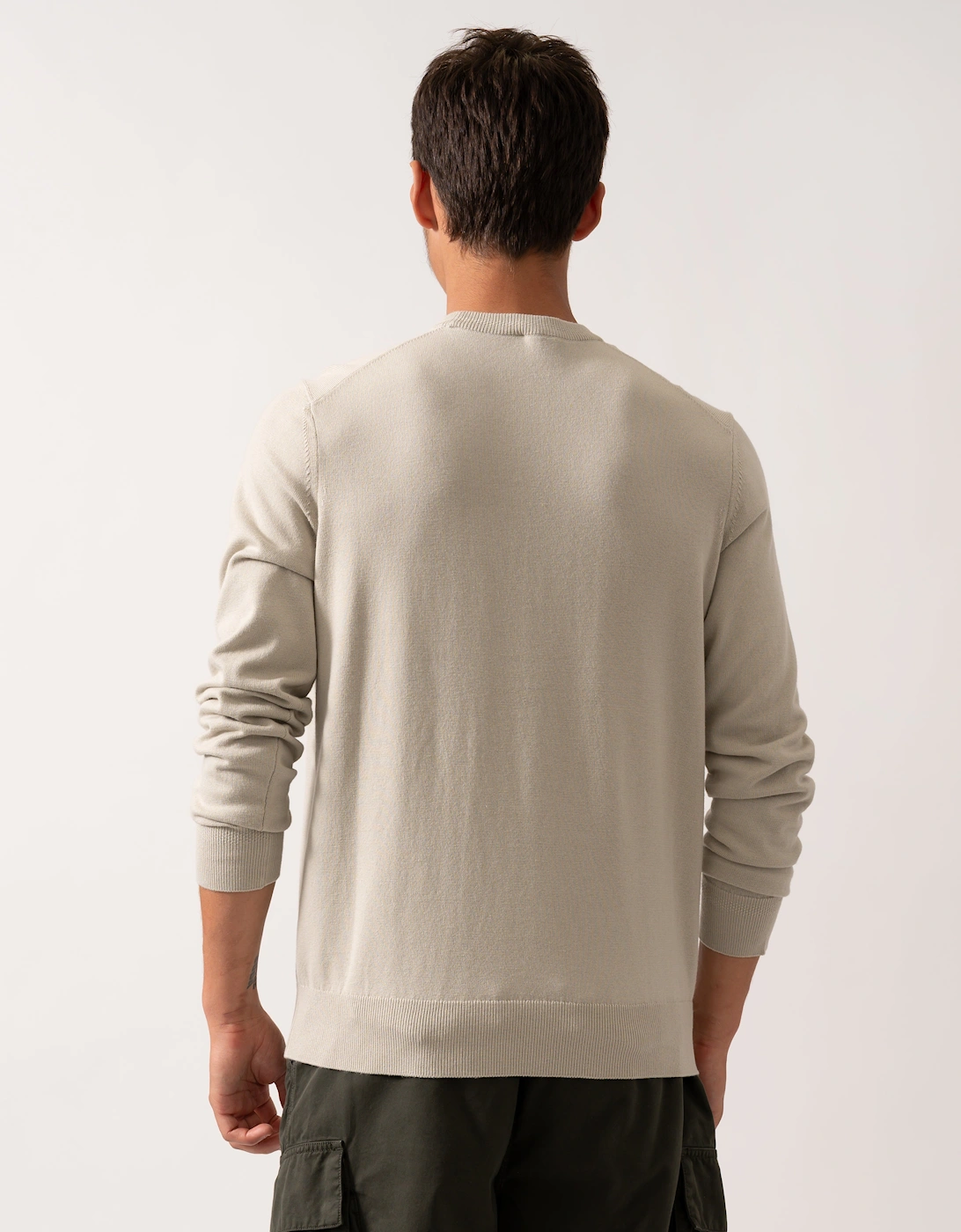 BOSS Orange Kanovano Mens Crew Neck Jumper - Light Beige 271