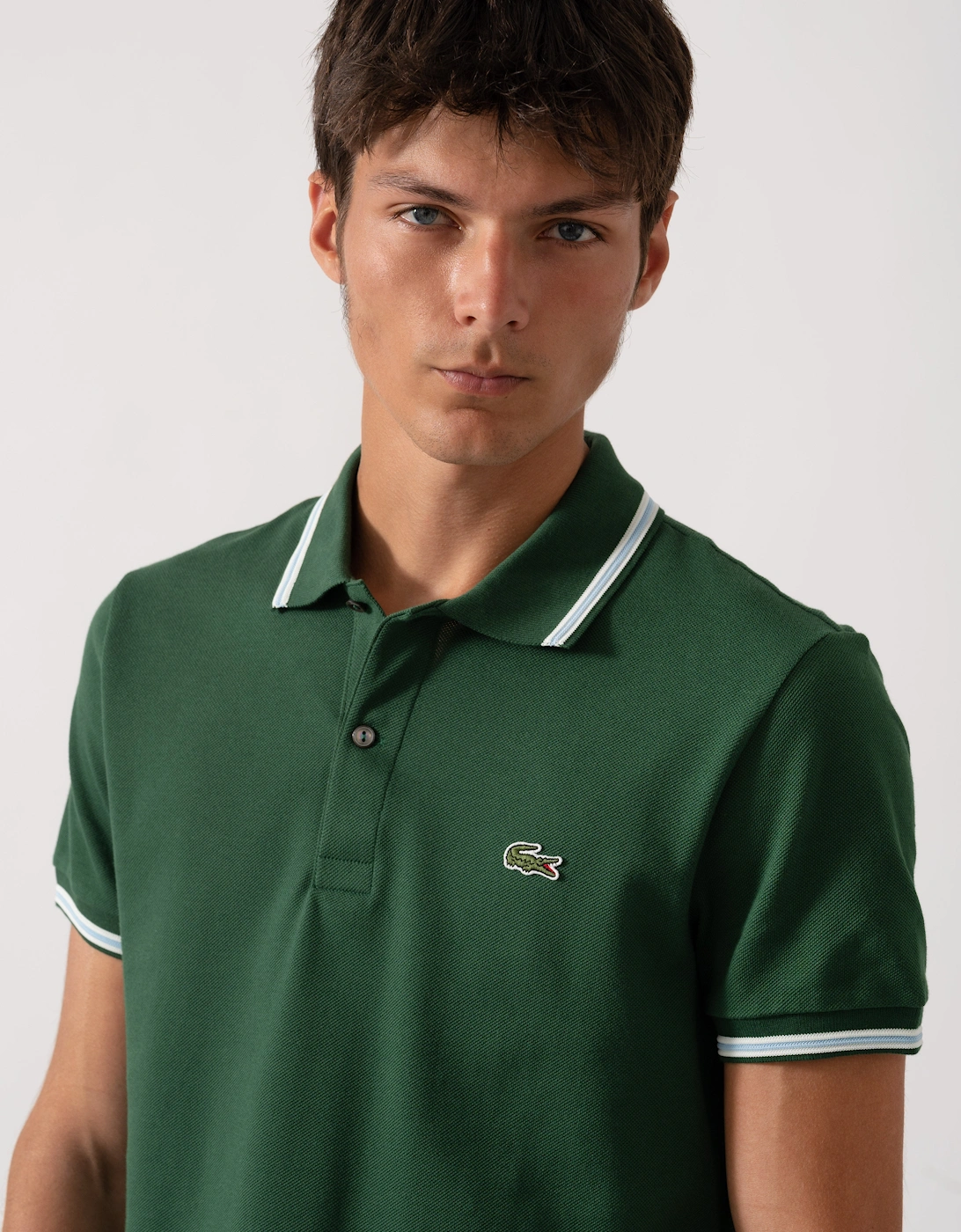 Mens Tipped Polo Shirt - Green 132