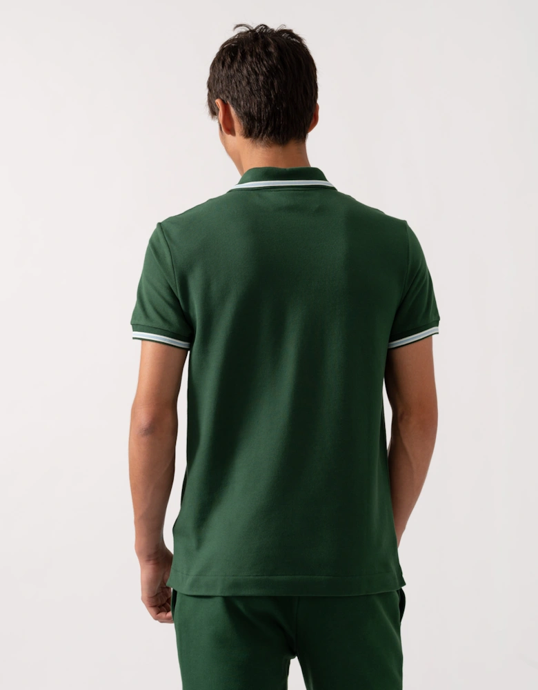 Mens Tipped Polo Shirt - Green 132
