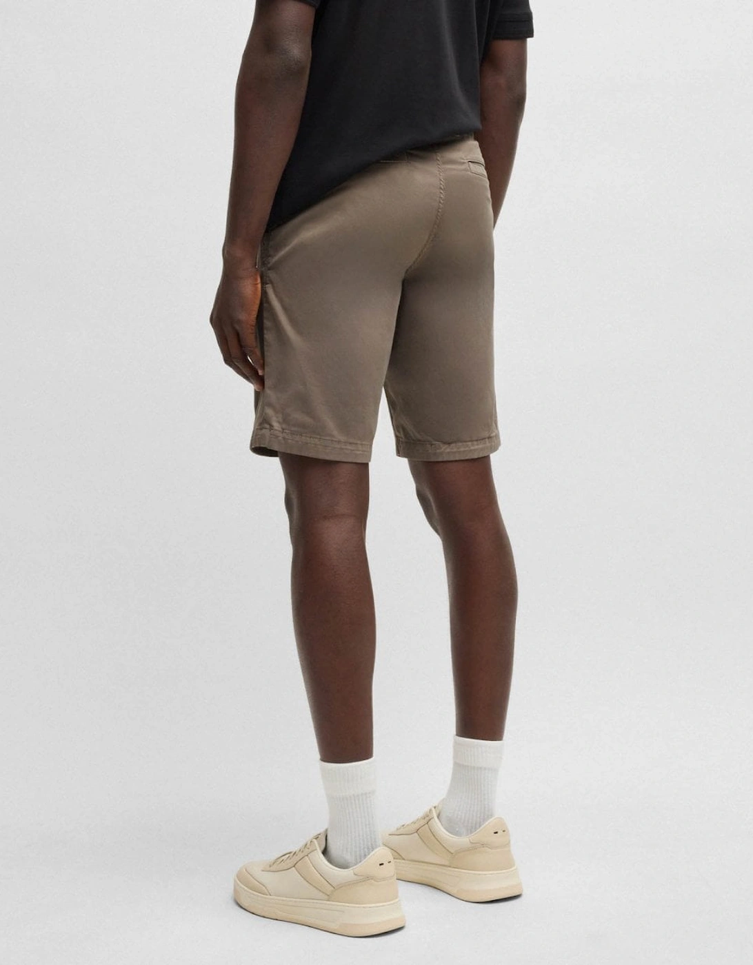 BOSS Orange Mens Slim Fit Chino Shorts in Stretch Cotton Twill - Open Beige 294