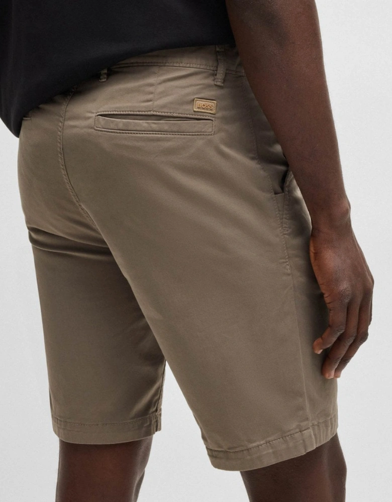 BOSS Orange Mens Slim Fit Chino Shorts in Stretch Cotton Twill - Open Beige 294