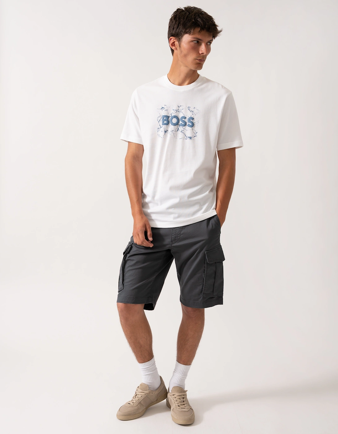 BOSS Orange Logospace Mens T-Shirt - White 100
