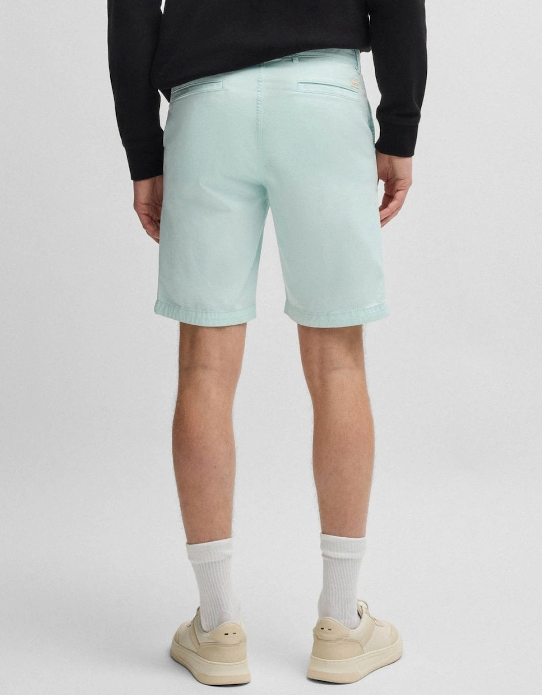 BOSS Orange Mens Slim Fit Chino Shorts in Stretch Cotton Twill - Open Blue 474