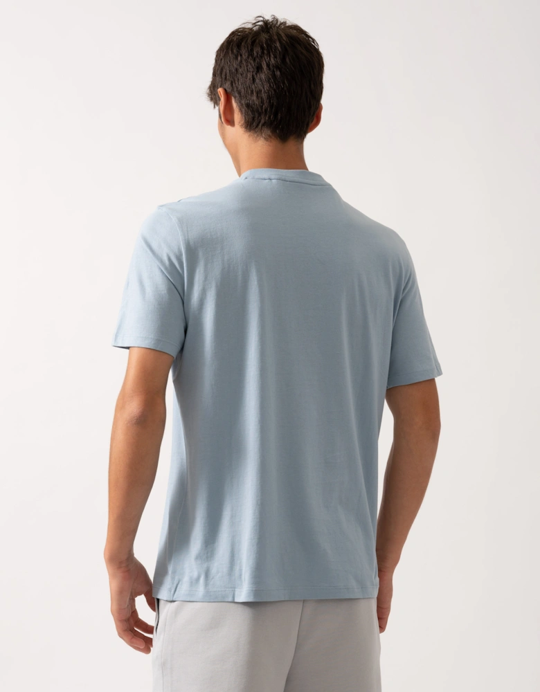HUGO Dero222 Mens Cotton-Jersey T-Shirt with Logo Print - Open Blue 483
