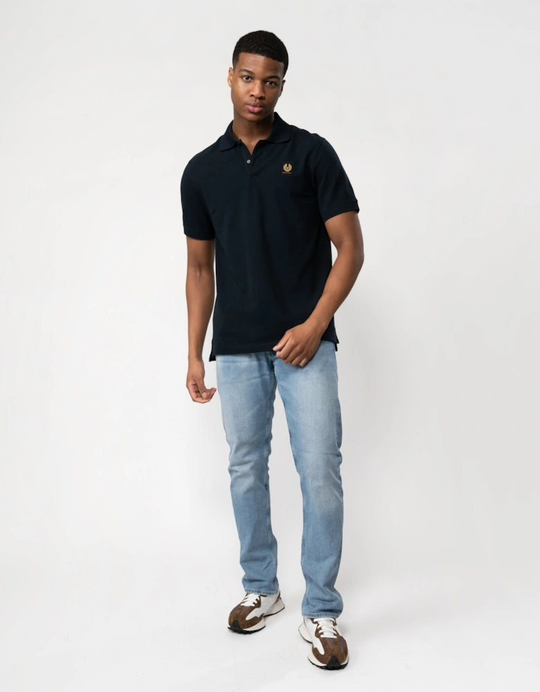 Short Sleeved Mens Polo - Dark Ink