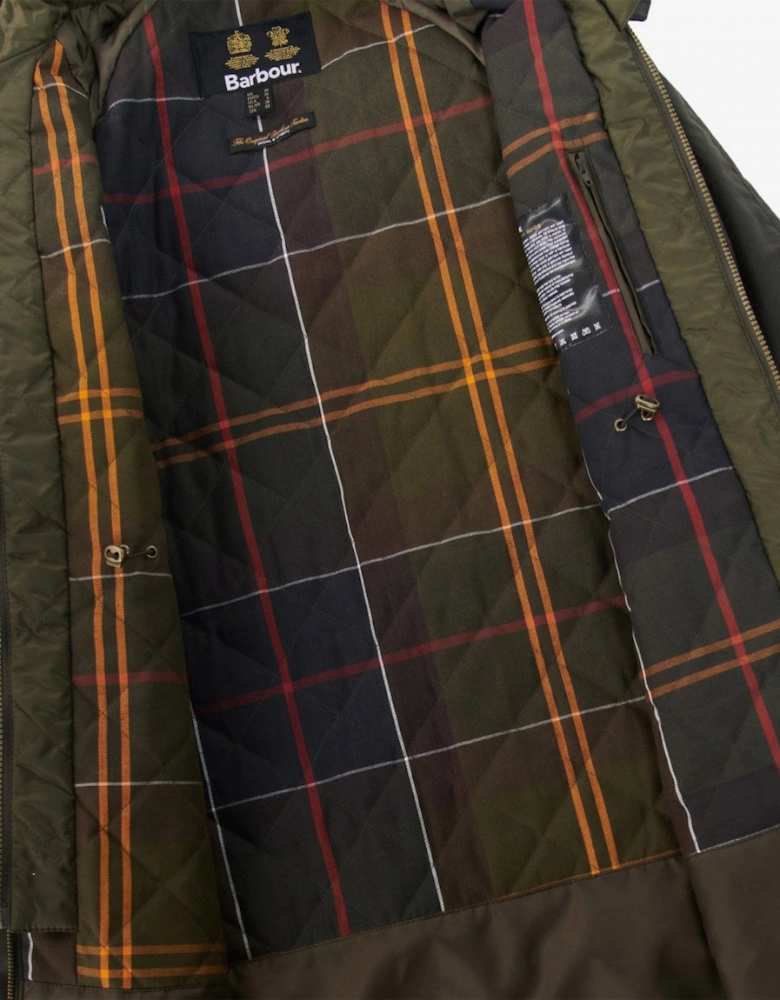 Long Cannich Womens Wax Jacket - Olive/Classic