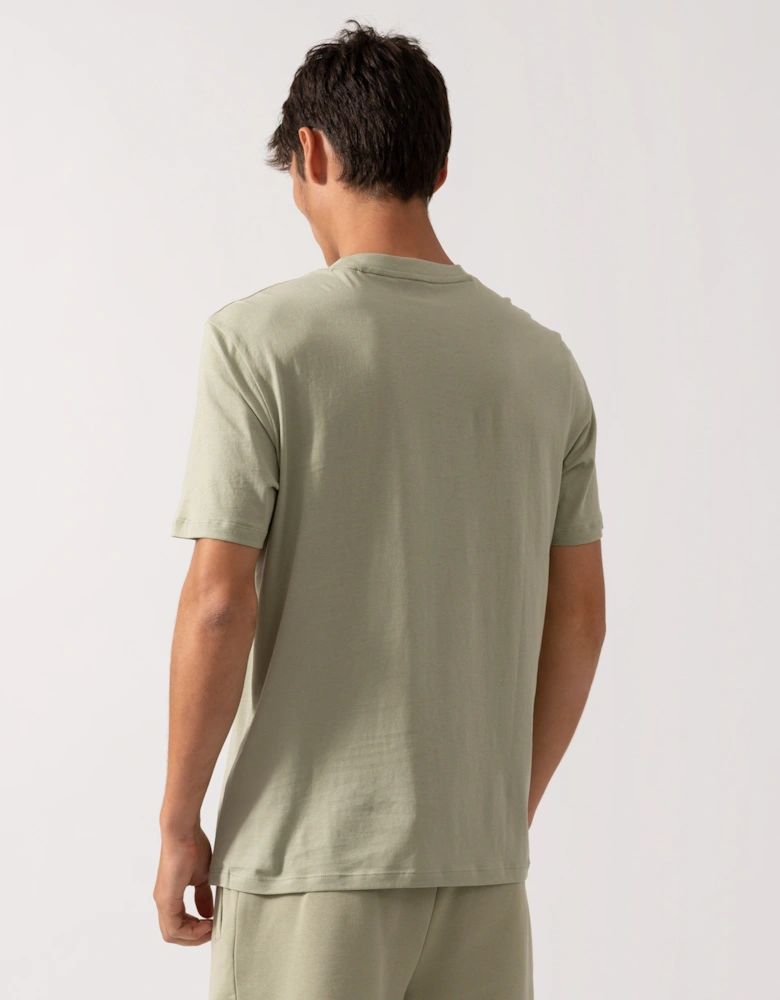 HUGO Dero222 Mens Cotton-Jersey T-Shirt with Logo Print - Open Green 391