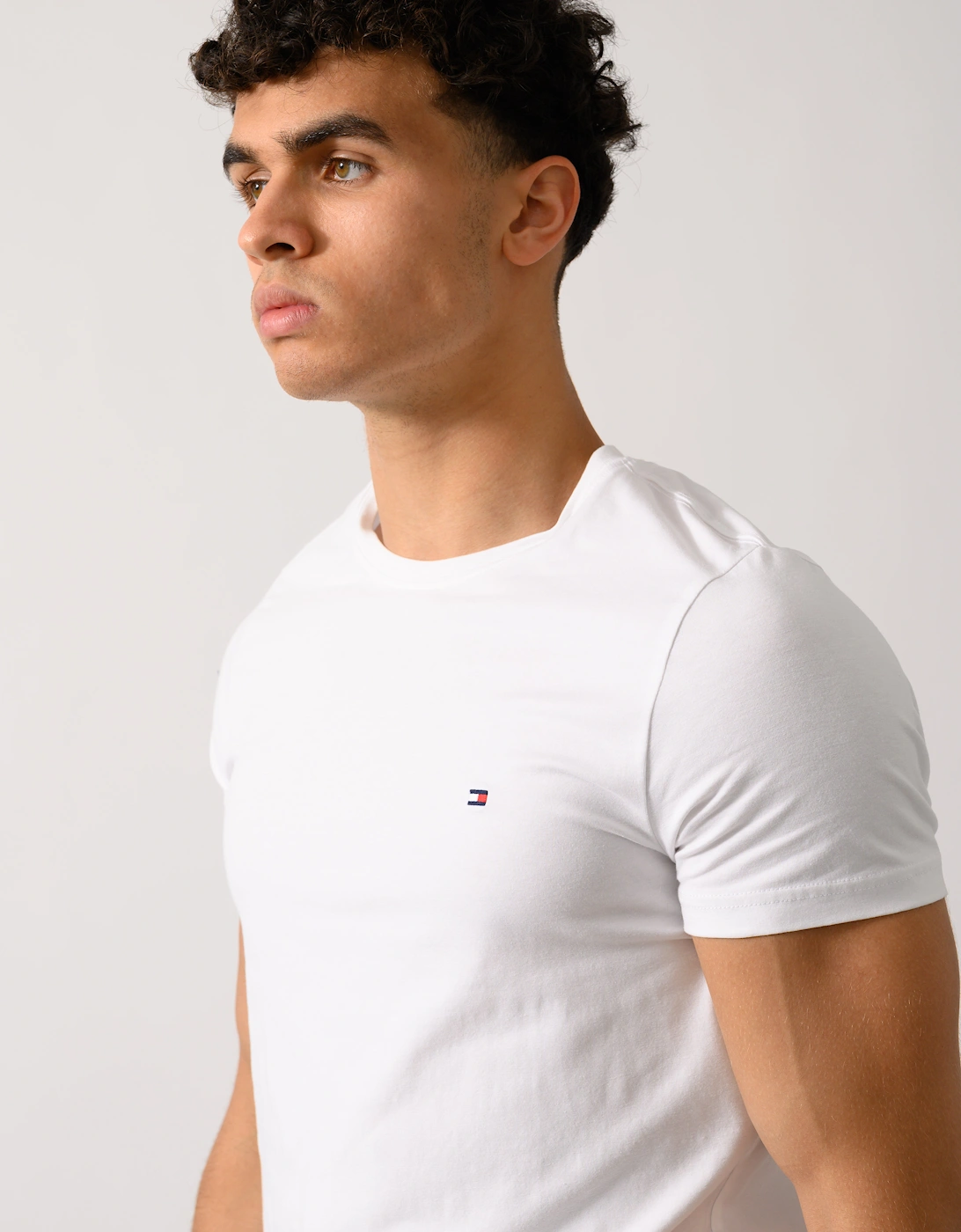 Core Stretch Mens Slim C-Neck T-Shirt - White