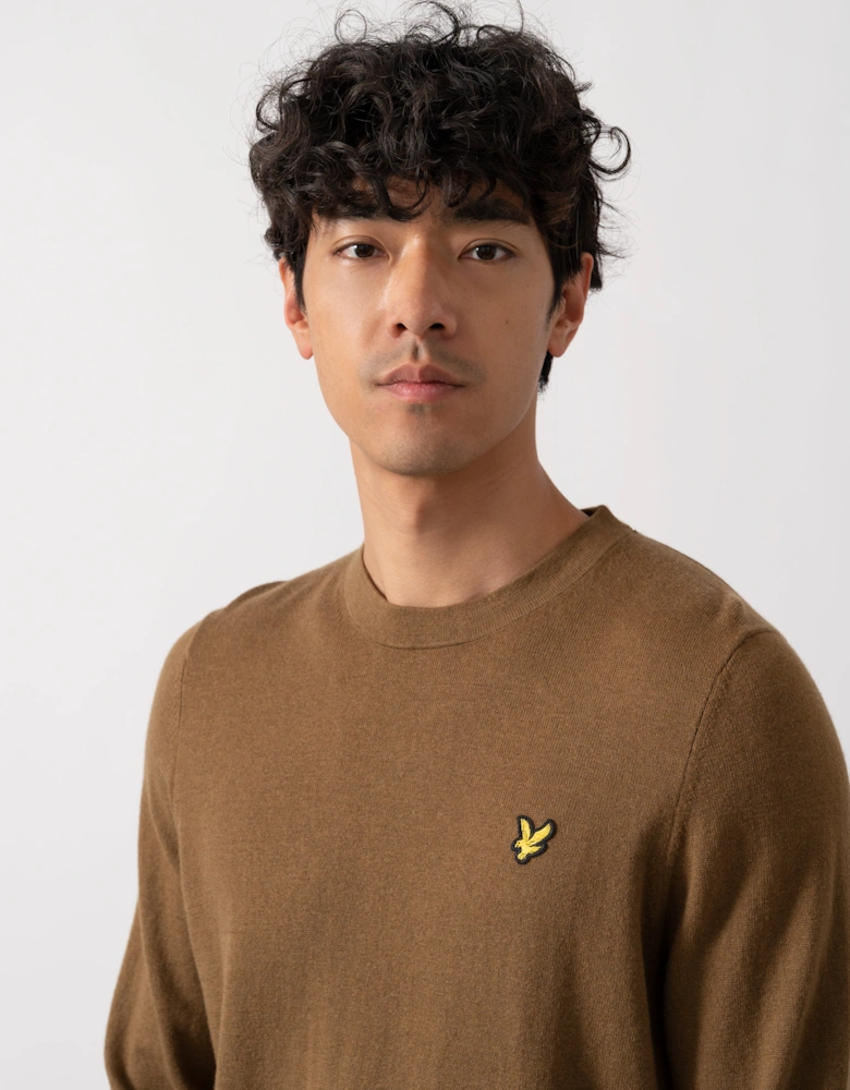 Lyle & Scott Cotton Merino Mens Crew Neck Jumper - X405 Wild Nettle