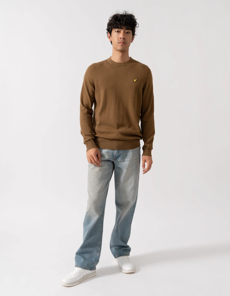 Lyle & Scott Cotton Merino Mens Crew Neck Jumper - X405 Wild Nettle
