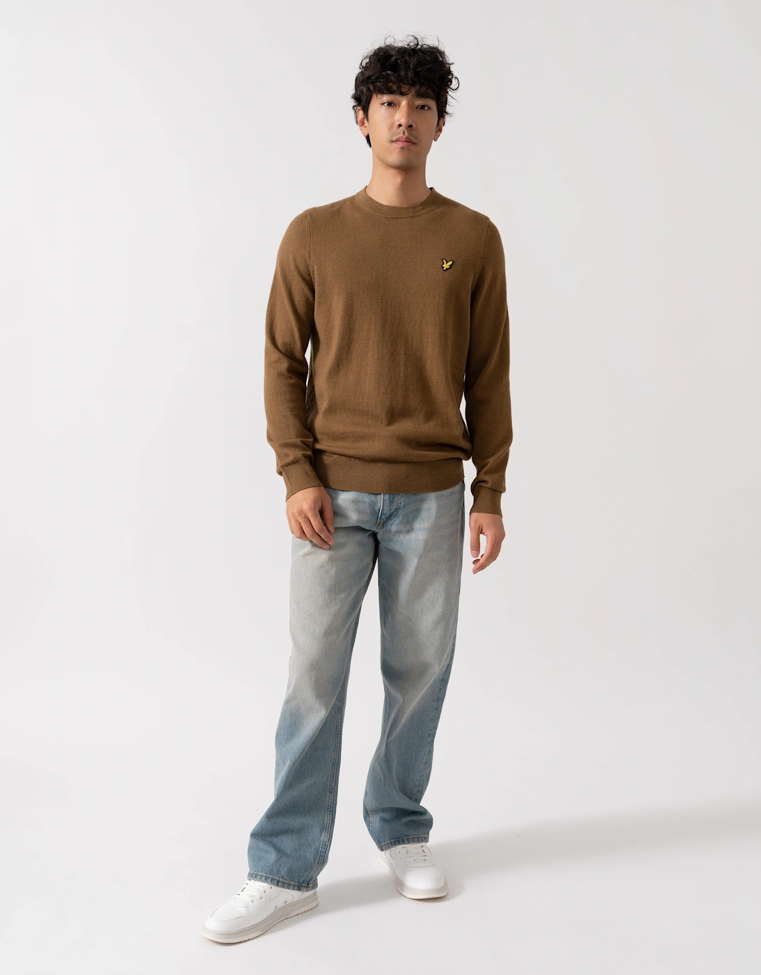 Lyle & Scott Cotton Merino Mens Crew Neck Jumper - X405 Wild Nettle