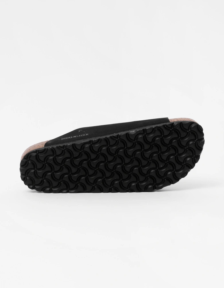 Big Buckle Nubuck Womens Sandals - Black