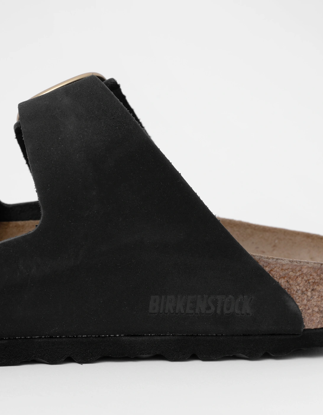 Big Buckle Nubuck Womens Sandals - Black