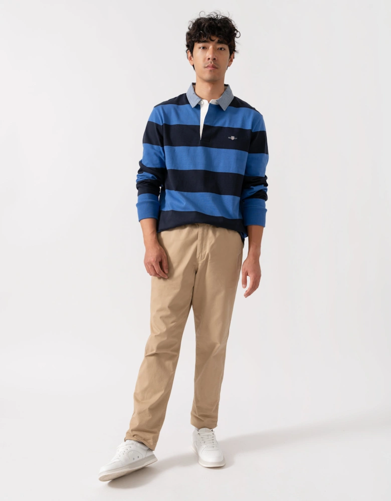 Mens Regular Fit Chambray Stripe Heavy Rugger - 407 Rich Blue