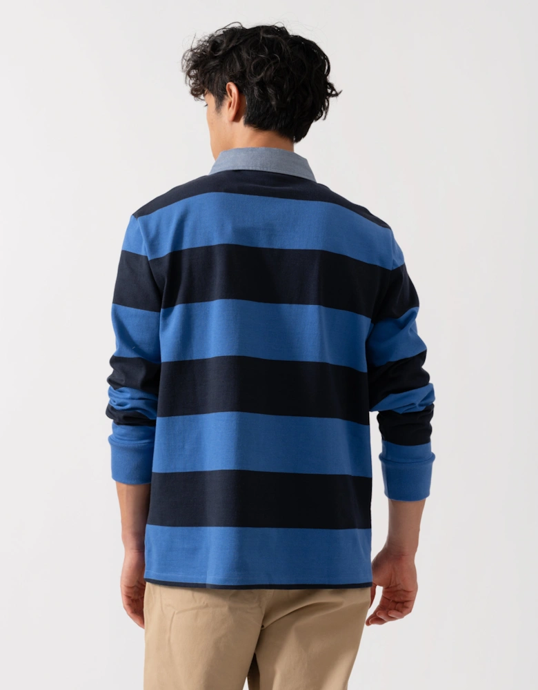 Mens Regular Fit Chambray Stripe Heavy Rugger - 407 Rich Blue