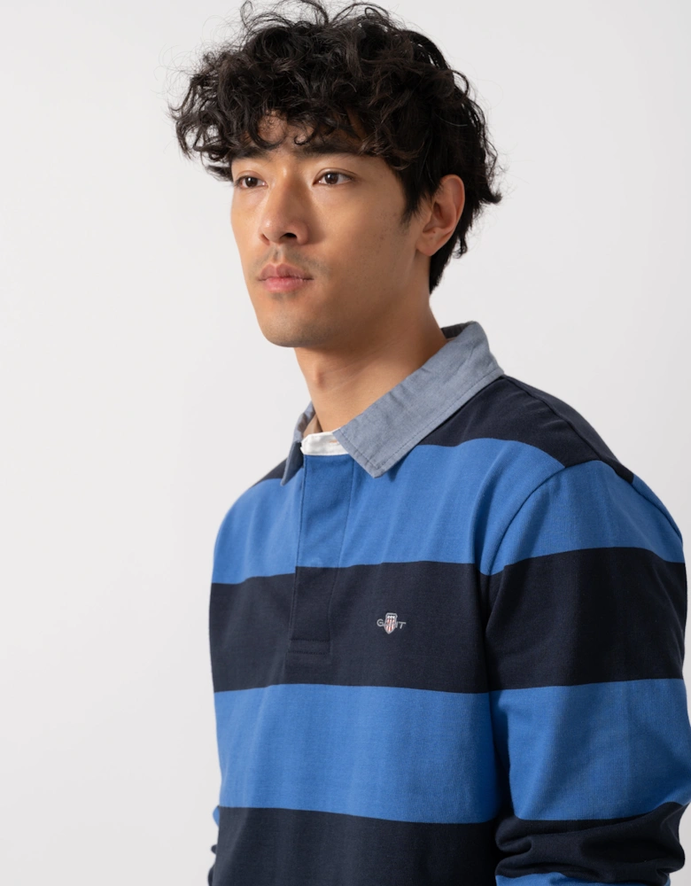 Mens Regular Fit Chambray Stripe Heavy Rugger - 407 Rich Blue