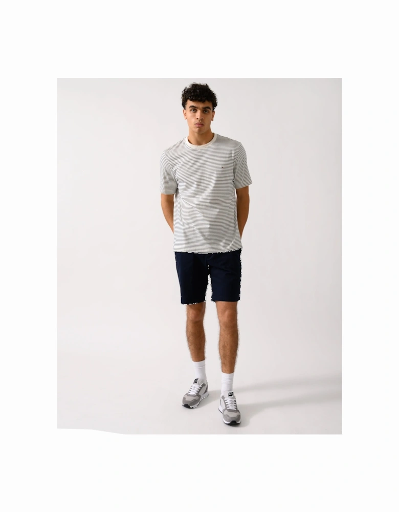 Essential Seasonal Regular Fit Solid Mens T-Shirt - Ivory Petal/Preppy Navy